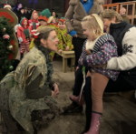 humble bee farm near scarborough christmas event, picture of an elf meeting children